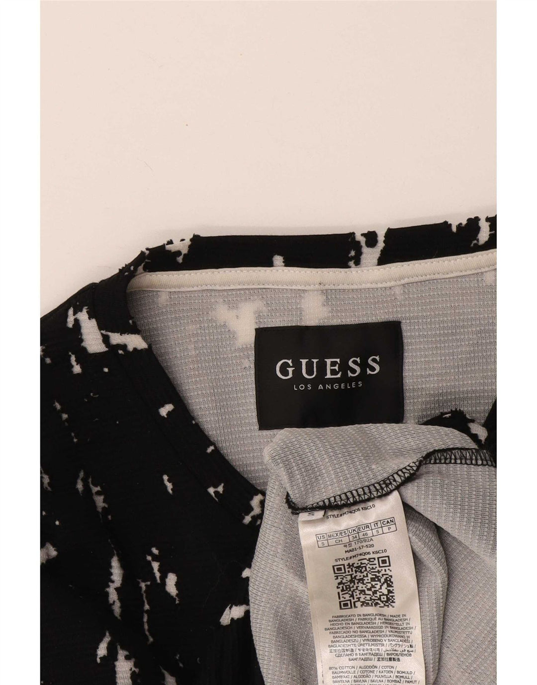 Męska bluza Guess z abstrakcyjnym wzorem, mała, czarna, bawełniana