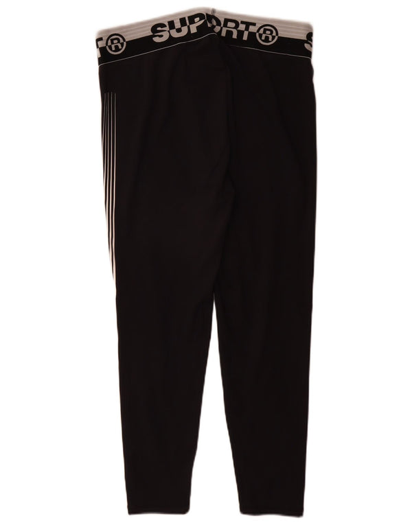 Damskie legginsy Superdry Crop Graphic UK 16, duże czarne bloki kolorów