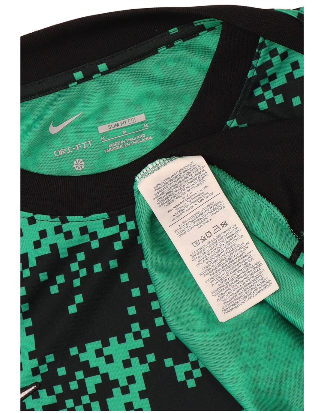 Męski T-shirt Nike Dri Fit z abstrakcyjnym wzorem, średniej wielkości, zielony poliester