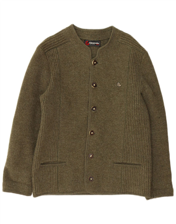 Giesswein Męski sweter rozpinany EU 52, duża wełna khaki