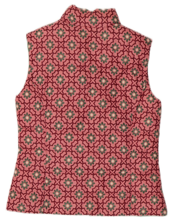 Dwustronna wyściełana kamizelka dziewczęca Benetton 10-11 lat XL, różowa, w kwiaty, nowoczesna