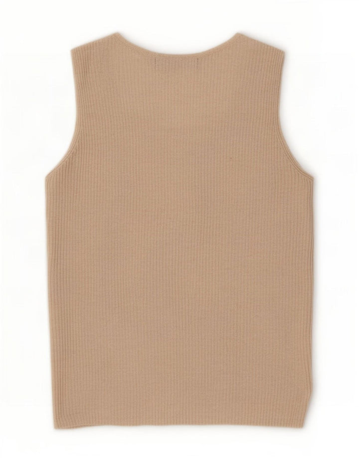 Marks & Spencer Damski top z kamizelką UK 14 Large Beżowa Wiskoza