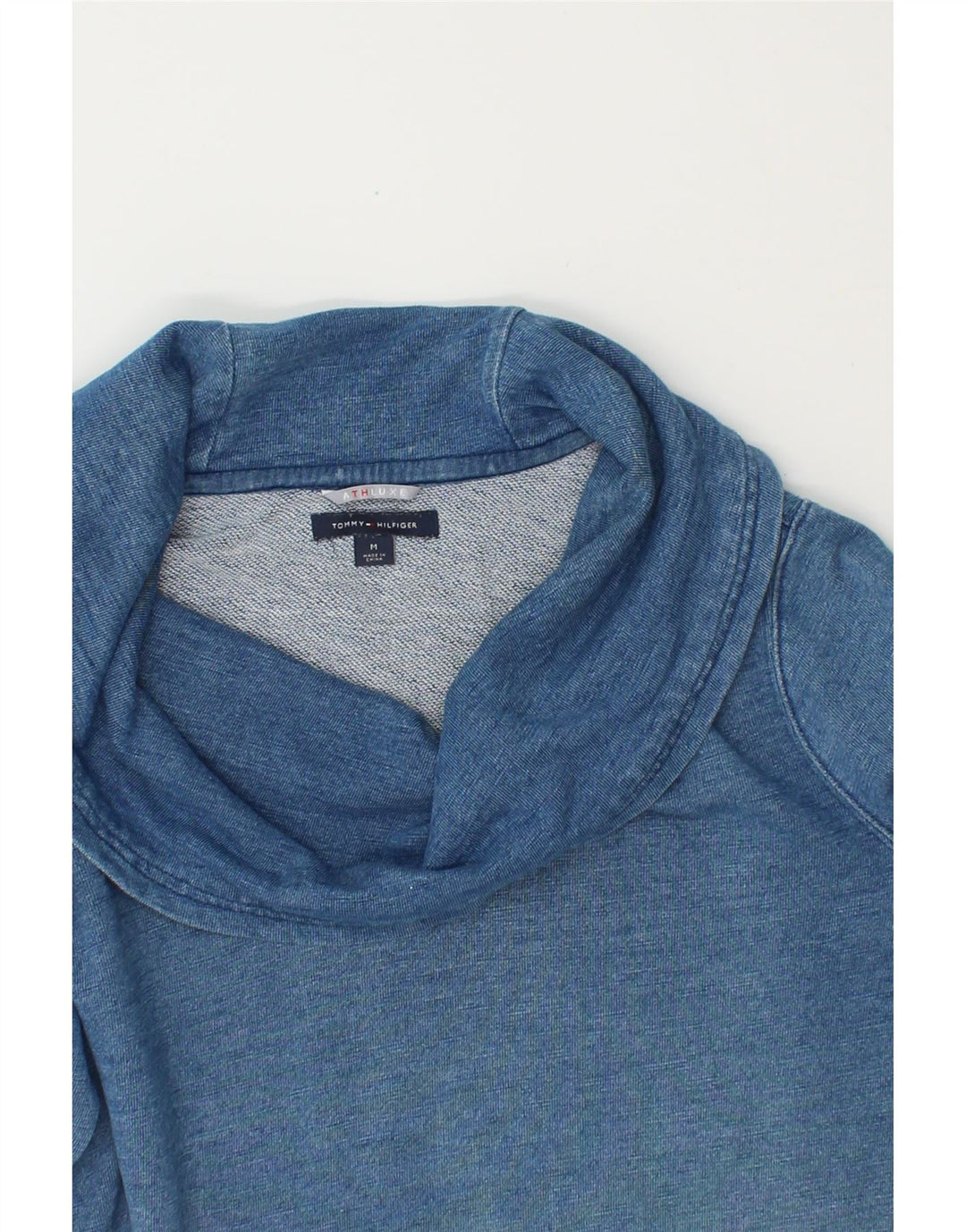 TOMMY HILFIGER Womens Sweatshirt Jumper UK 14 Medium Blue Cotton Vintage Tommy Hilfiger and Second-Hand Tommy Hilfiger from Messina Hembry 