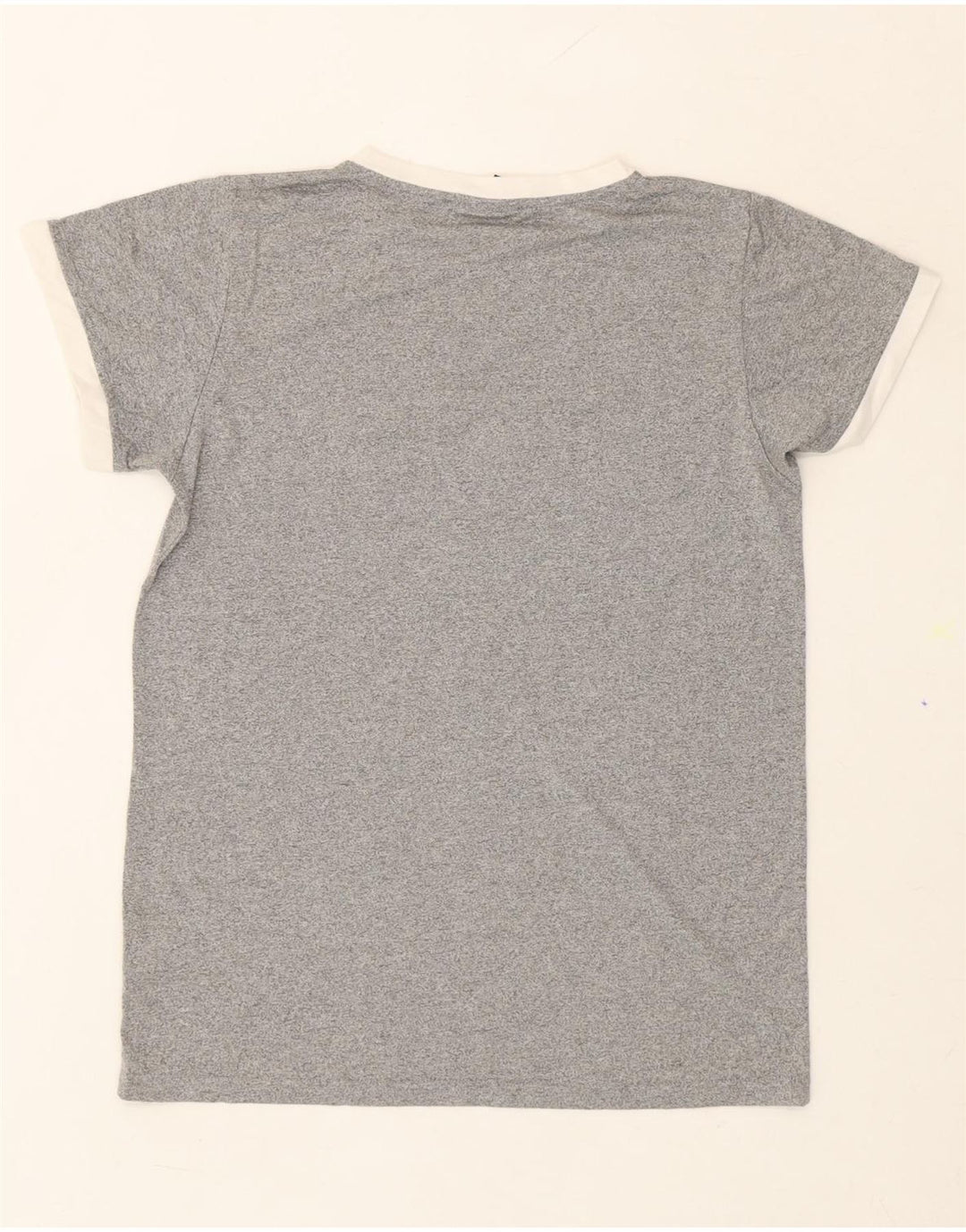ELLESSE Womens Graphic T-Shirt Top UK 10 Small  Grey Flecked Polyester Vintage Ellesse and Second-Hand Ellesse from Messina Hembry 