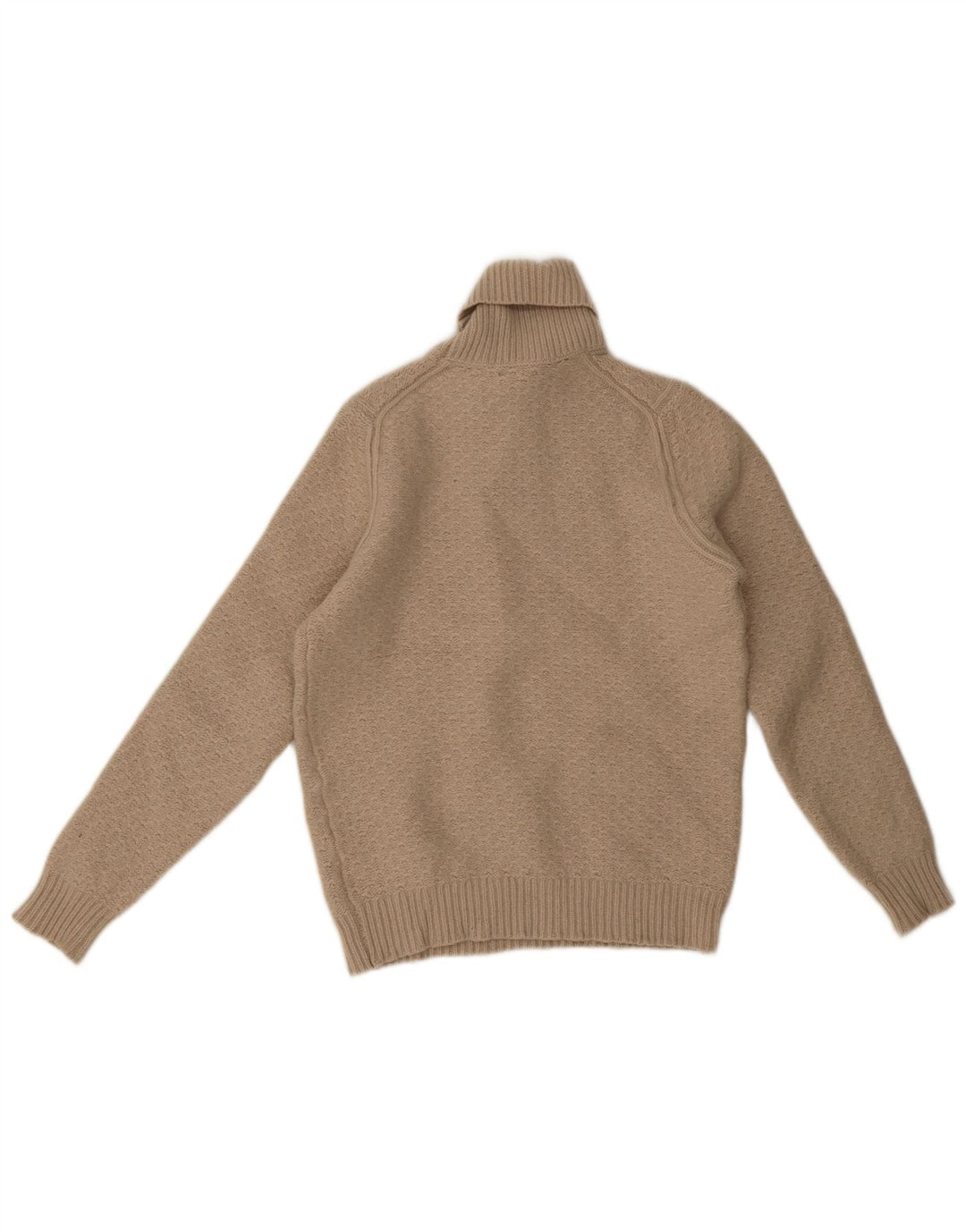 Sweter damski Massimo Dutti z wywijanym dekoltem UK 14, duży, beżowy, geometryczny