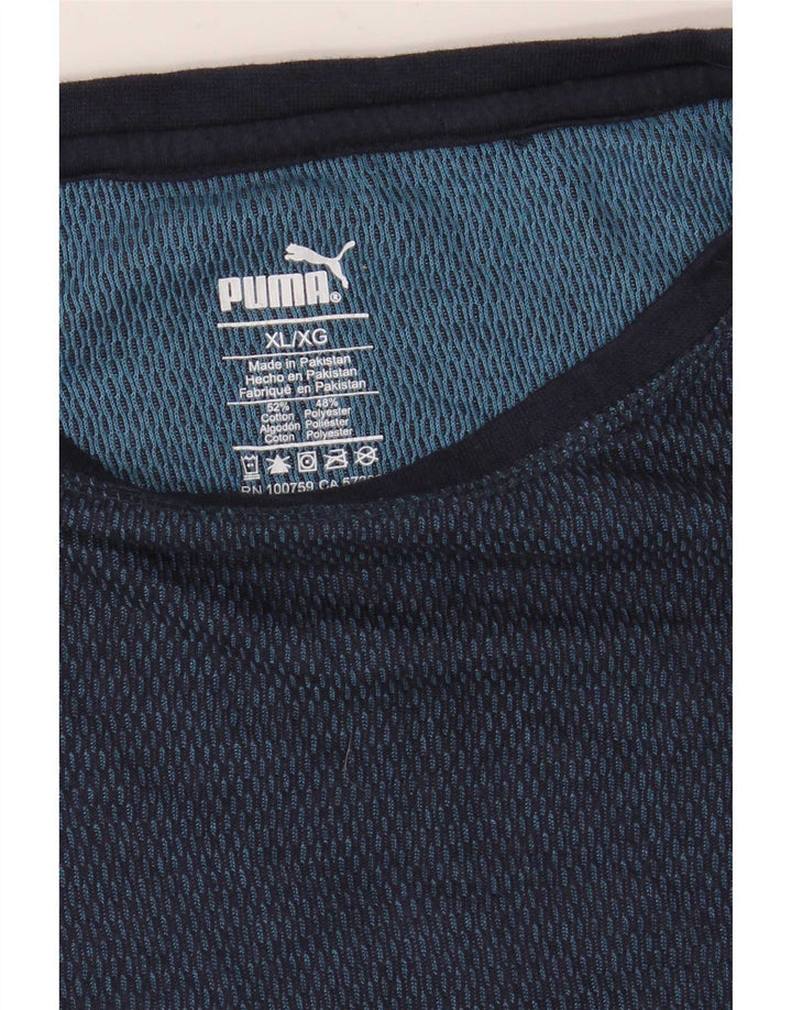 Męska koszulka Puma z długim rękawem XL, granatowa, bawełniana