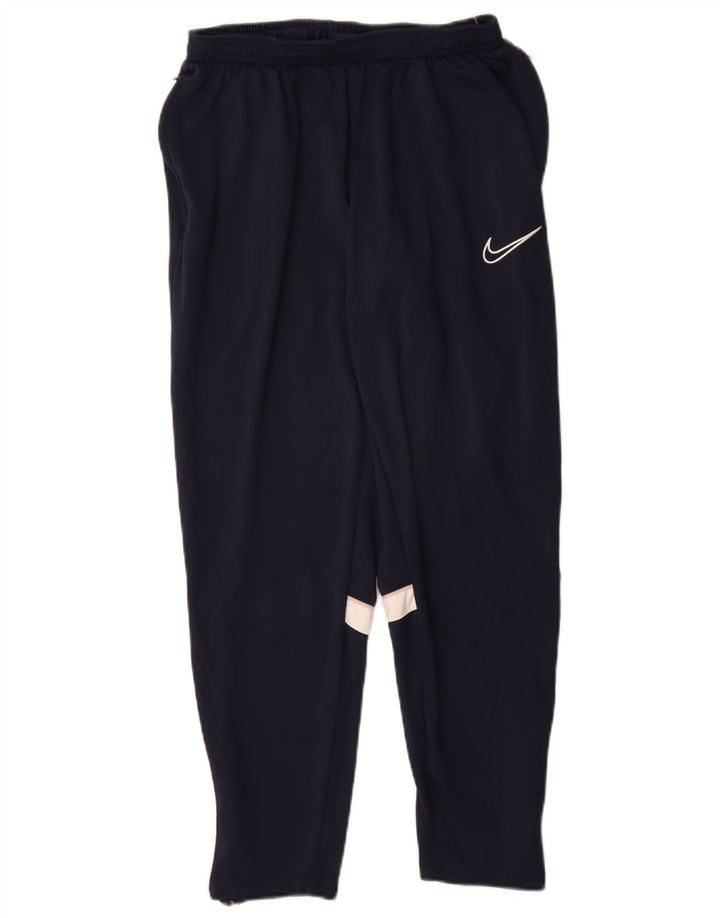 Męskie spodnie dresowe Nike Dri Fit XL, granatowe, z blokami kolorów, poliestrowe