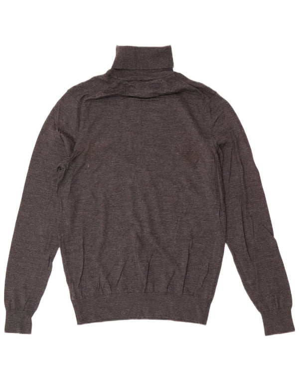 Męski sweter z golfem Tommy Hilfiger, duży, szary, wełniany