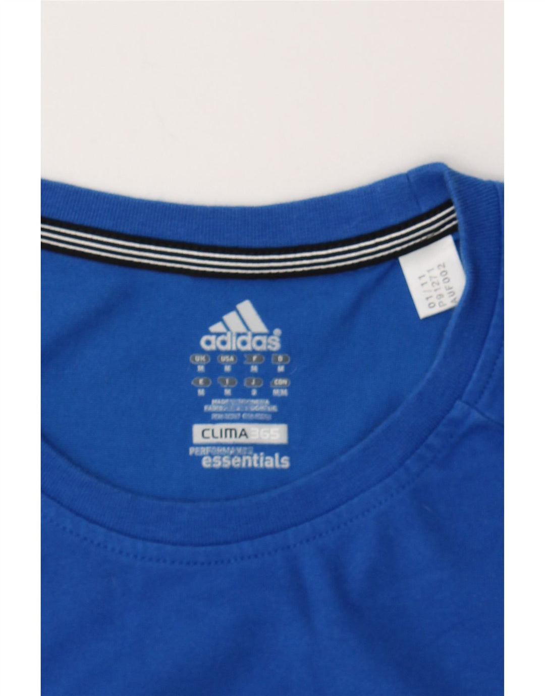 ADIDAS Mens Clima 365 Graphic T-Shirt Top Medium Blue Cotton Vintage Adidas and Second-Hand Adidas from Messina Hembry 