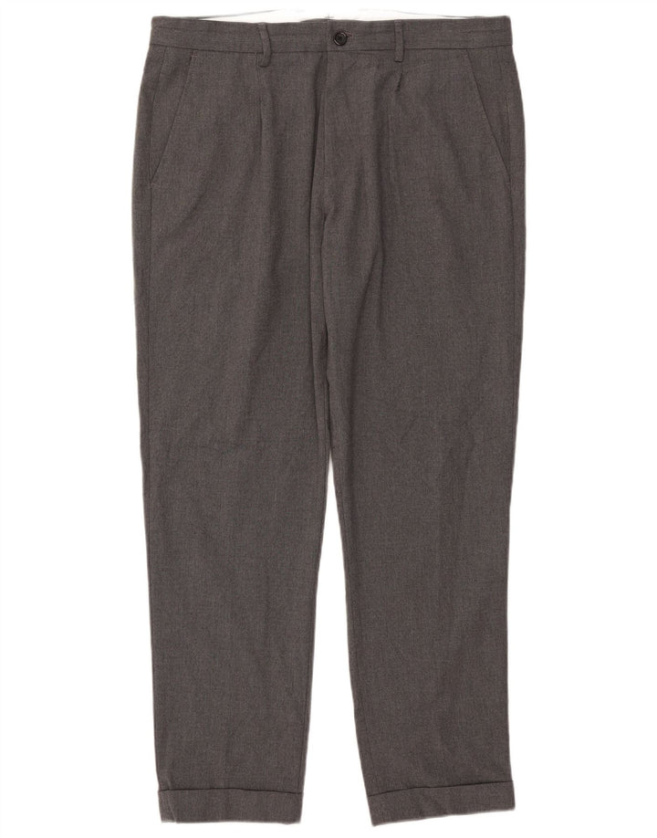 Męskie proste spodnie chino Zara EU 44 Large W34 L29 Szary poliester