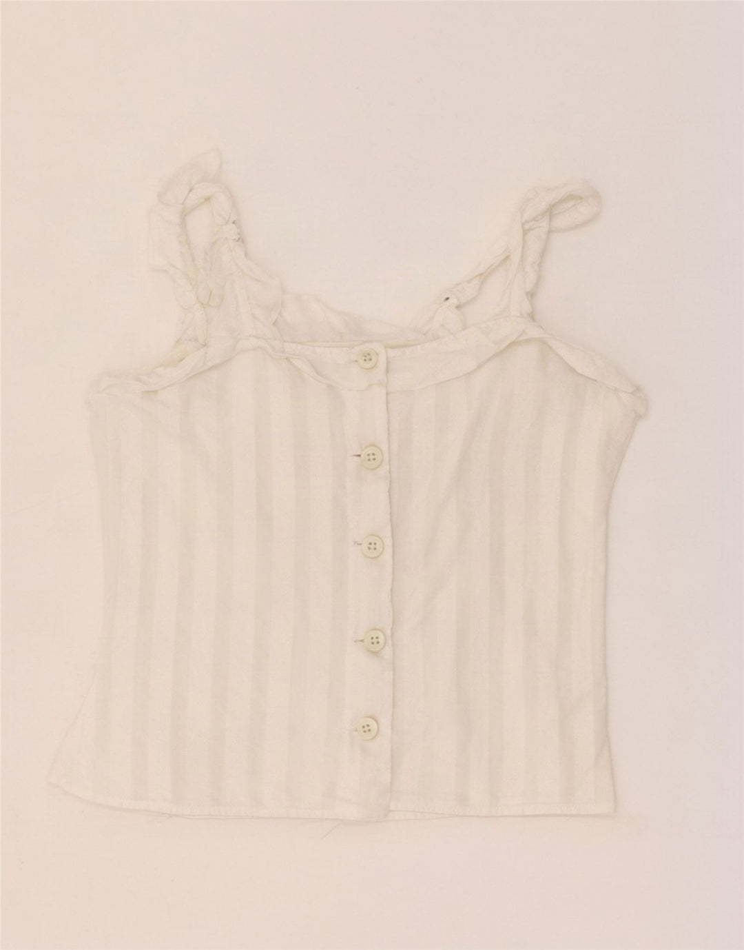 Vintage damski krótki top na ramiączkach UK 4 XS w białe paski