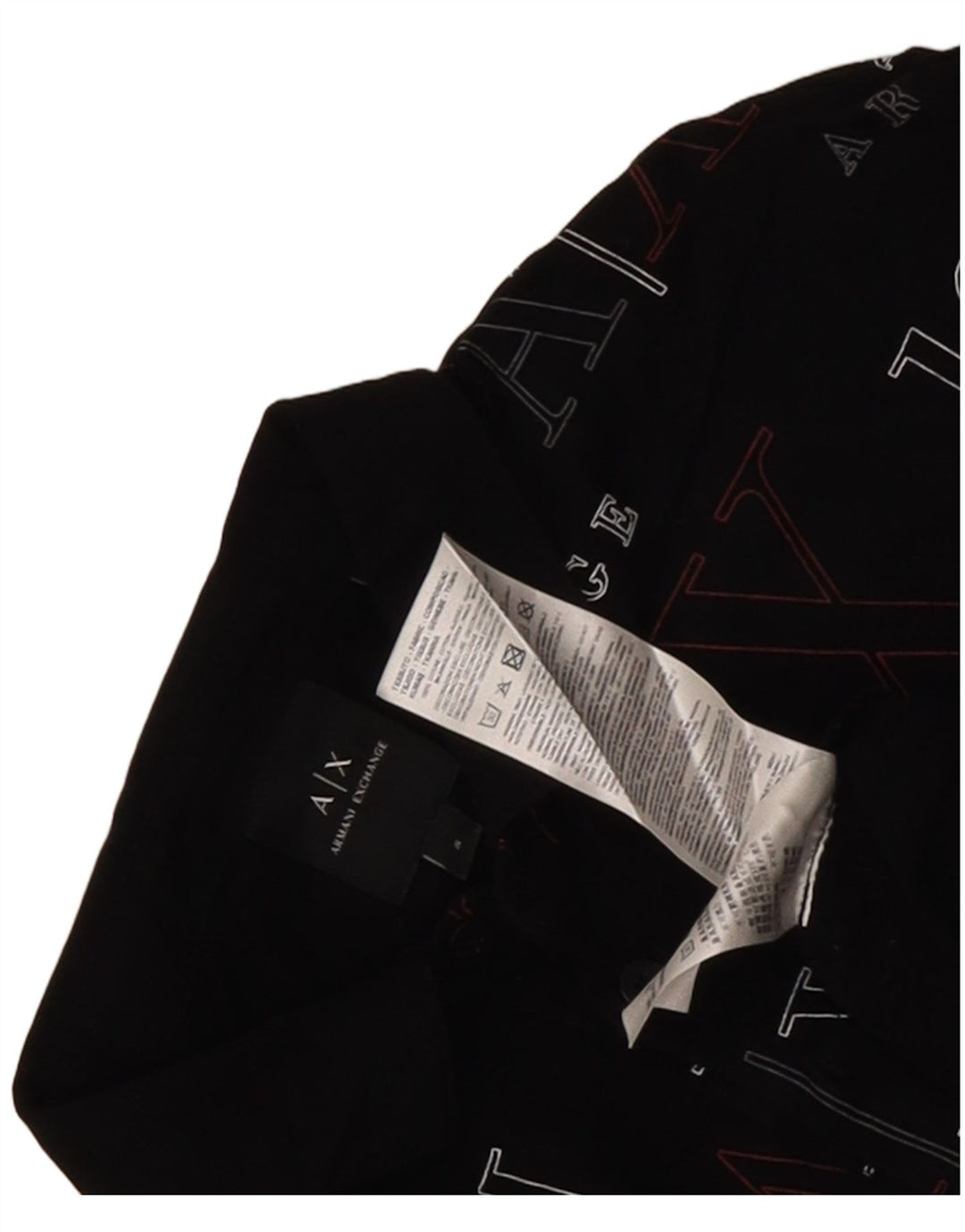 Męska koszulka polo Armani Exchange z grafiką, mała, czarna, bawełniana