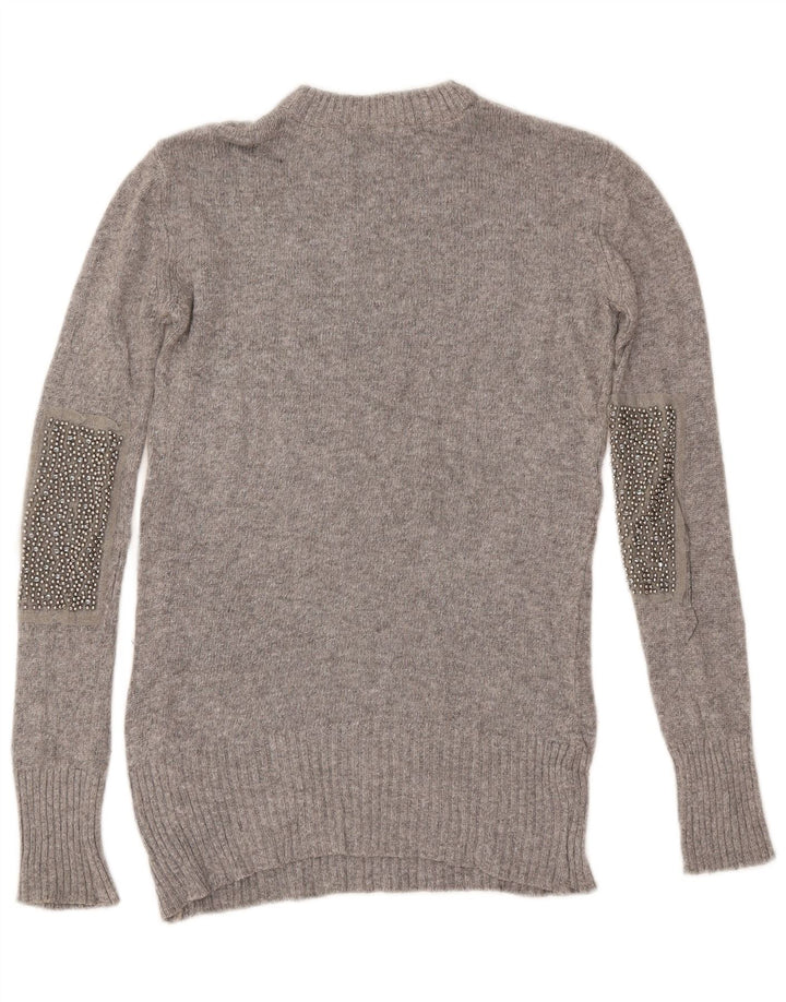 Sweter damski Zara z okrągłym dekoltem UK 10 Small, szara wiskoza