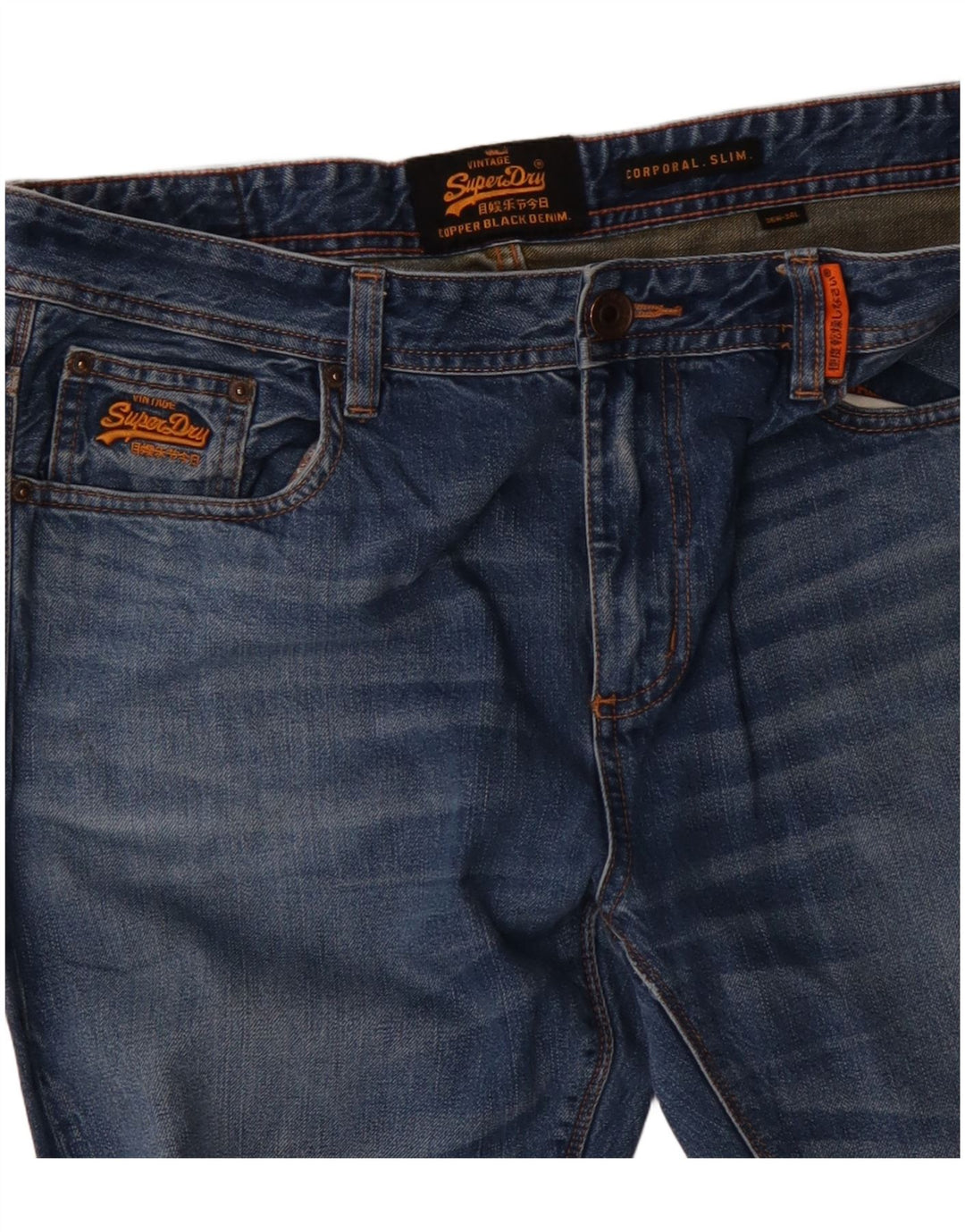 SUPERDRY Męskie jeansy typu corporal W36 L34 Niebieskie bawełniane
