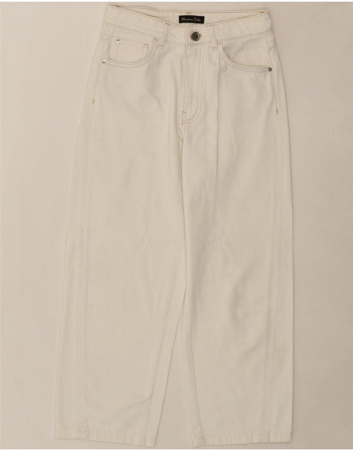 MASSIMO DUTTI Womens Cropped Jeans EU 36 XS W26 L23 White Cotton Vintage Massimo Dutti and Second-Hand Massimo Dutti from Messina Hembry 