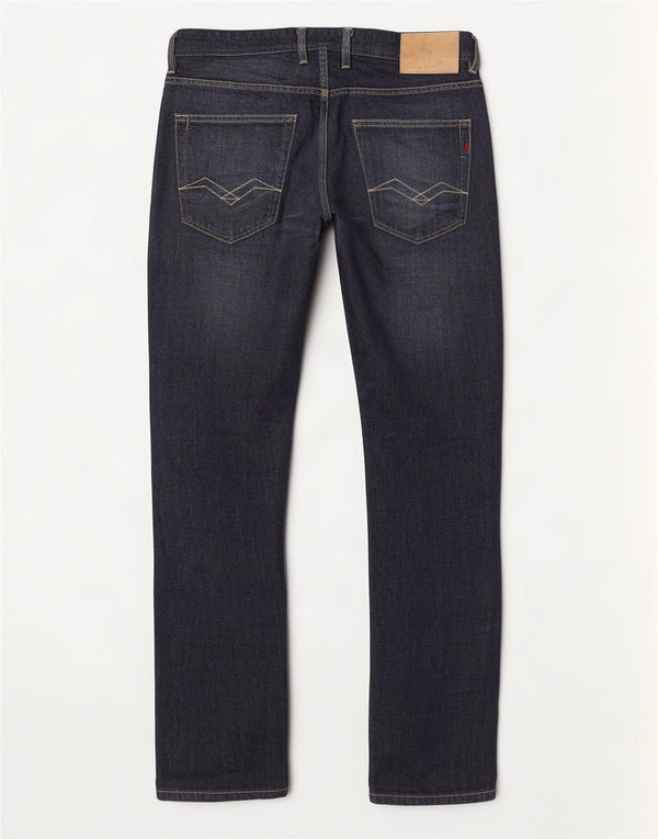 Replay Mens Grover Straight Jeans W31 L30 Navy Blue Cotton