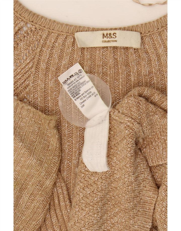 Marks & Spencer Damski sweter oversize UK 10 Small Beige Flecked