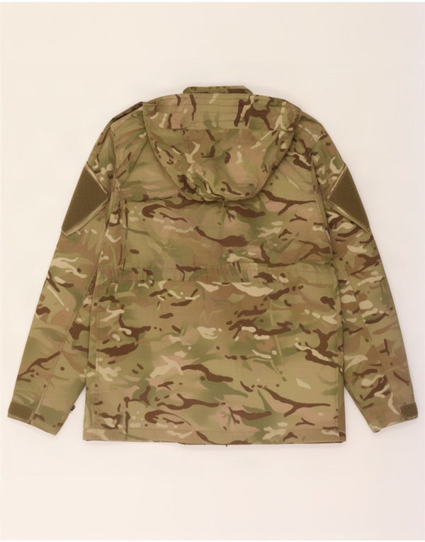Vintage męska kurtka wojskowa z kapturem UK 42 XL, kamuflaż Khaki