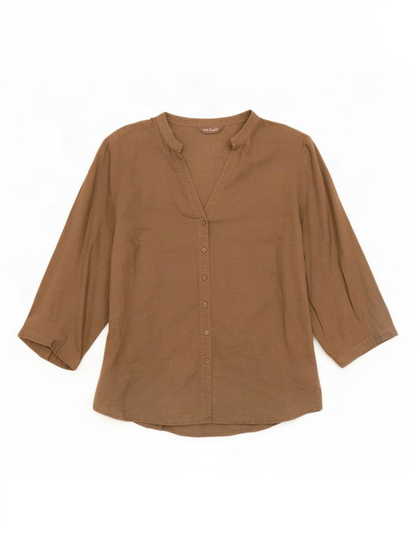 Bluzka koszulowa Marks & Spencer Portfolio 3/4 damska UK 18 XL Brązowa