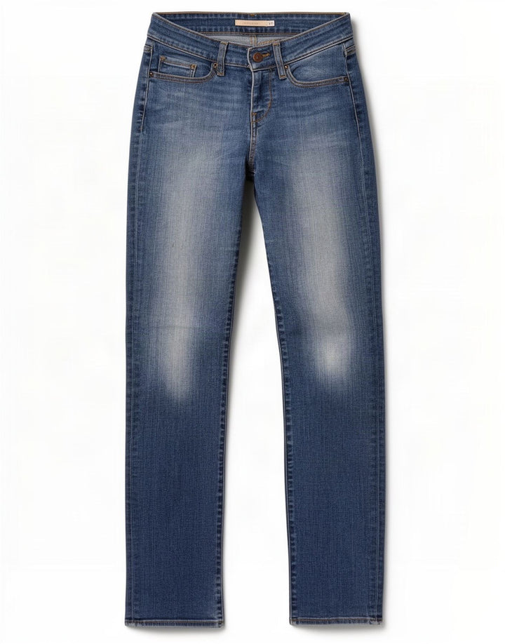 Damskie dżinsy Levi's 714 Straight W25 L32 Niebieskie bawełniane