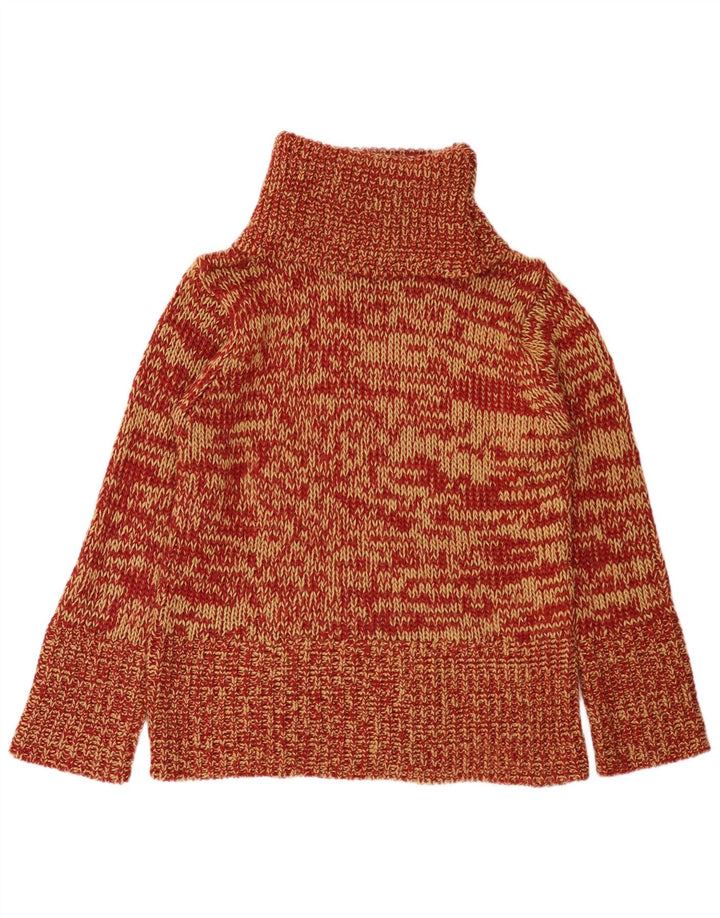 Damski sweter z golfem Blue Motion UK 16, duży, czerwony, nakrapiany