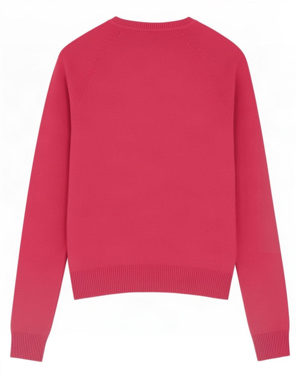 Damski sweter Zara z dekoltem w kształcie litery V, UK 6 XS, różowy, bawełniany