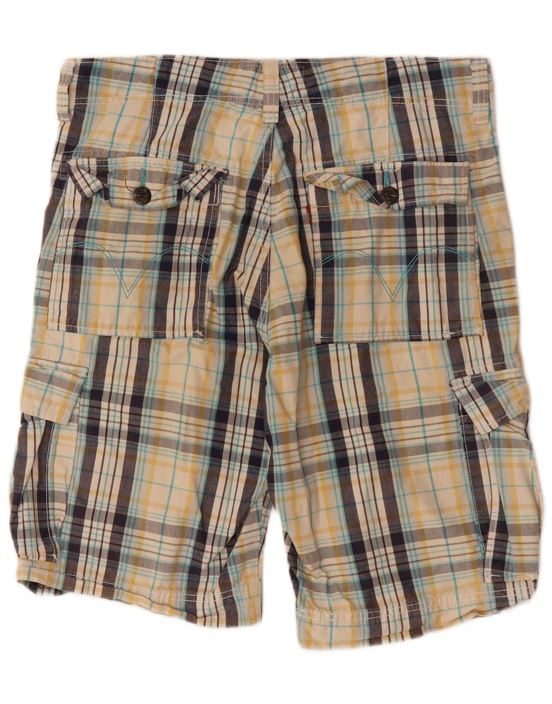Męskie spodenki cargo LEVI'S W34, duża, wielokolorowa, bawełniana krata