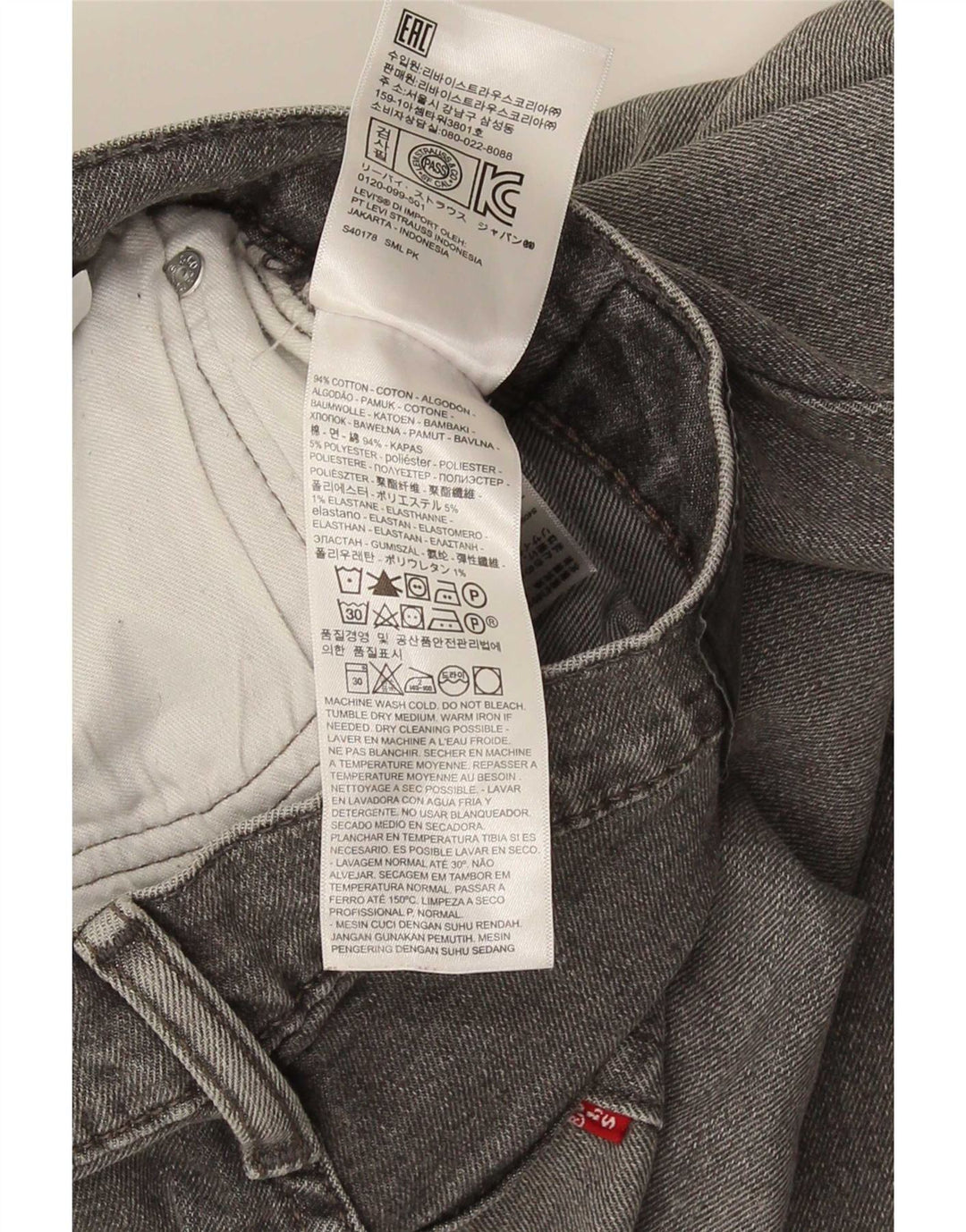 Męskie jeansy Levi's 511 Slim W34 L30 Szara bawełna