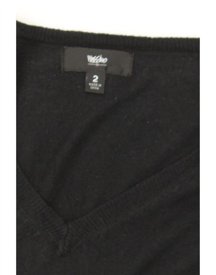MOSSIMO Womens Oversized V-Neck Jumper Sweater US 2 XS Black Nylon Vintage Mossimo and Second-Hand Mossimo from Messina Hembry 