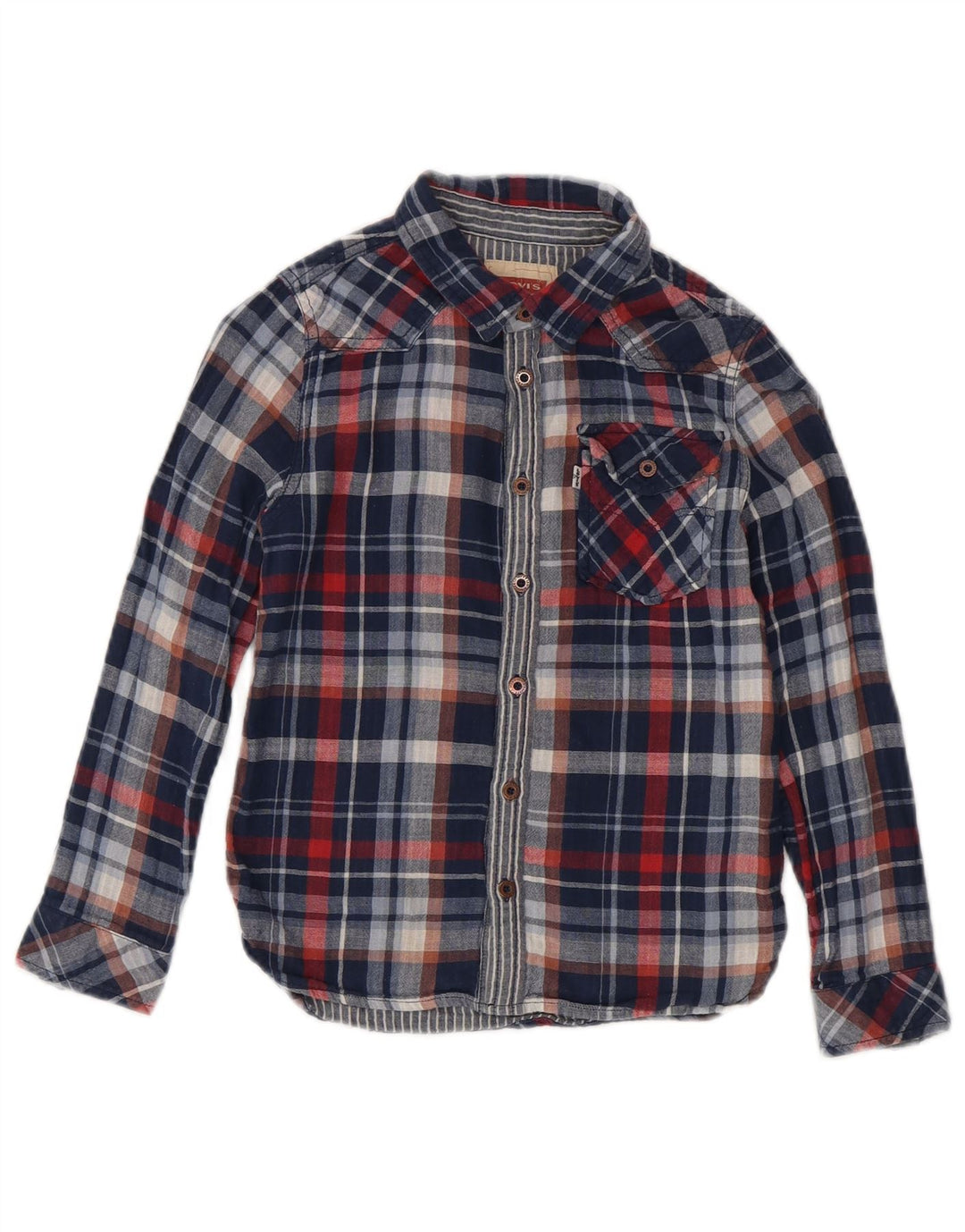 Koszula chłopięca Levi's San Francisco z długim rękawem 7-8 lat w granatową kratę