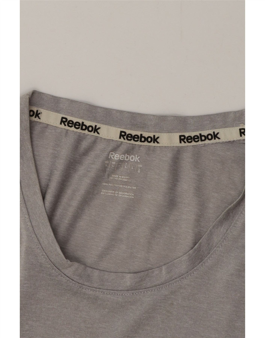 T-shirt damski REEBOK Top UK 16, duży, szary poliester