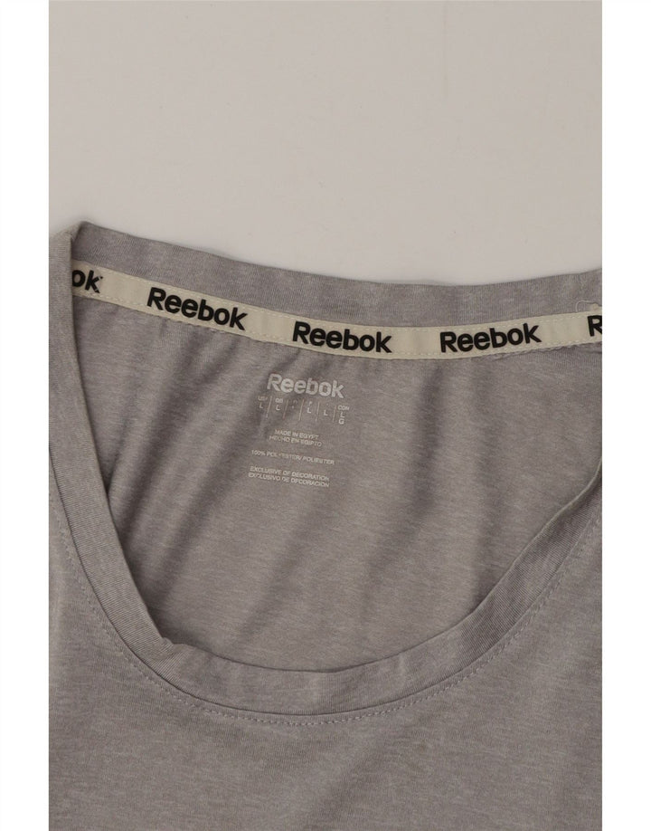 T-shirt damski REEBOK Top UK 16, duży, szary poliester