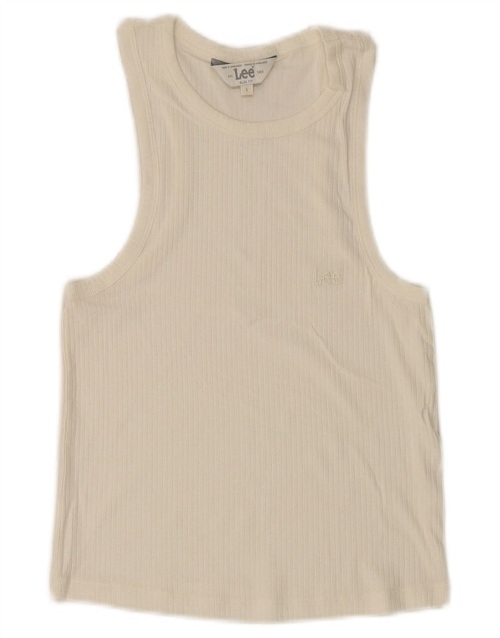 Damska kamizelka Lee Crop Slim Fit UK 8 Small White