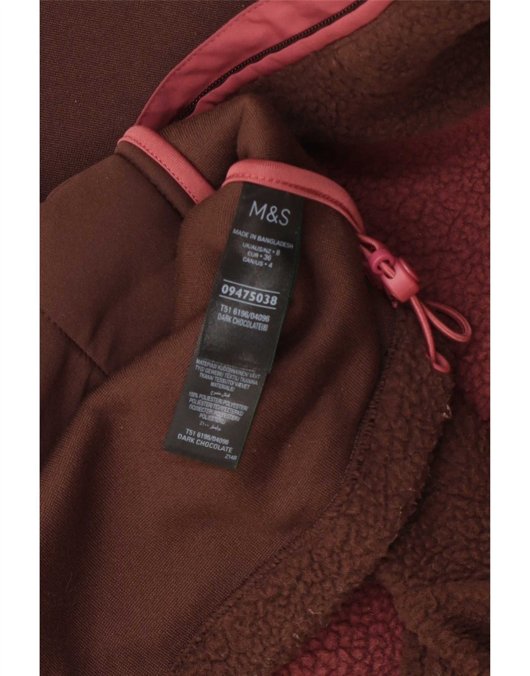 Marks & Spencer Damska kurtka polarowa oversize UK 8 Small Brown Colorblock