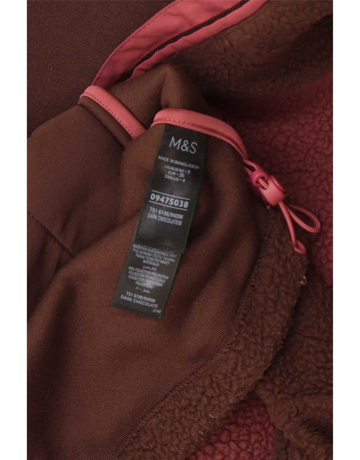 Marks & Spencer Damska kurtka polarowa oversize UK 8 Small Brown Colorblock