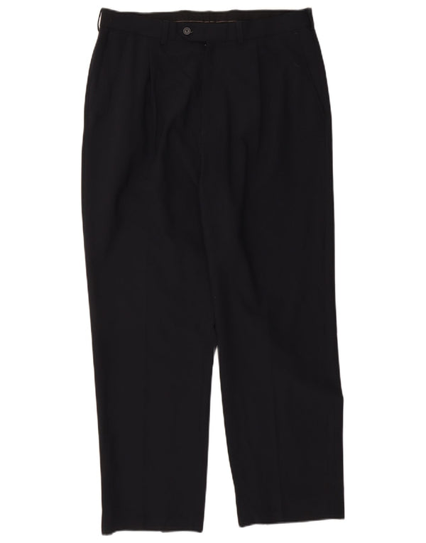 Marks & Spencer Męskie spodnie garniturowe W34 L29 Granatowy poliester