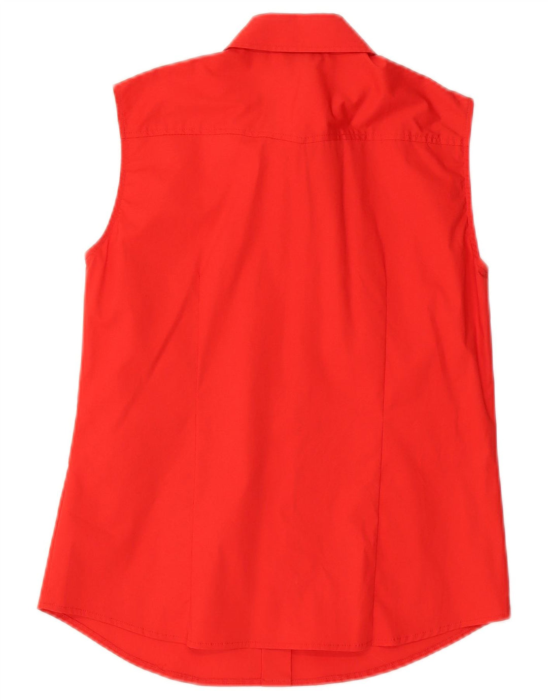 SARA GLENZER Womens Sleeveless Shirt IT 44 Medium Red Cotton