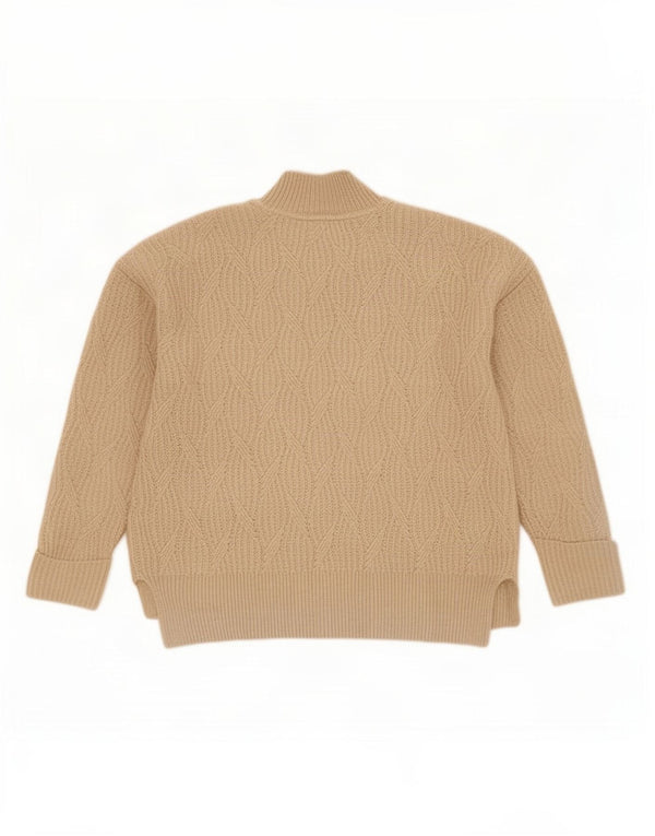 Damski sweter oversize Fat Face z golfem UK 10 Small Beige