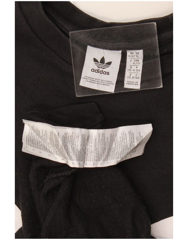 Chłopięca bluza Adidas z grafiką, 15-16 lat, czarna bawełna