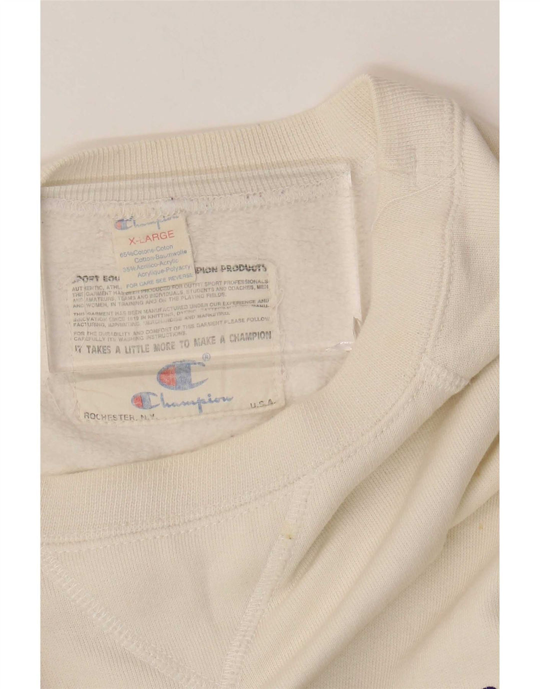 Męska bluza z grafiką Champion XL, biała, bawełniana