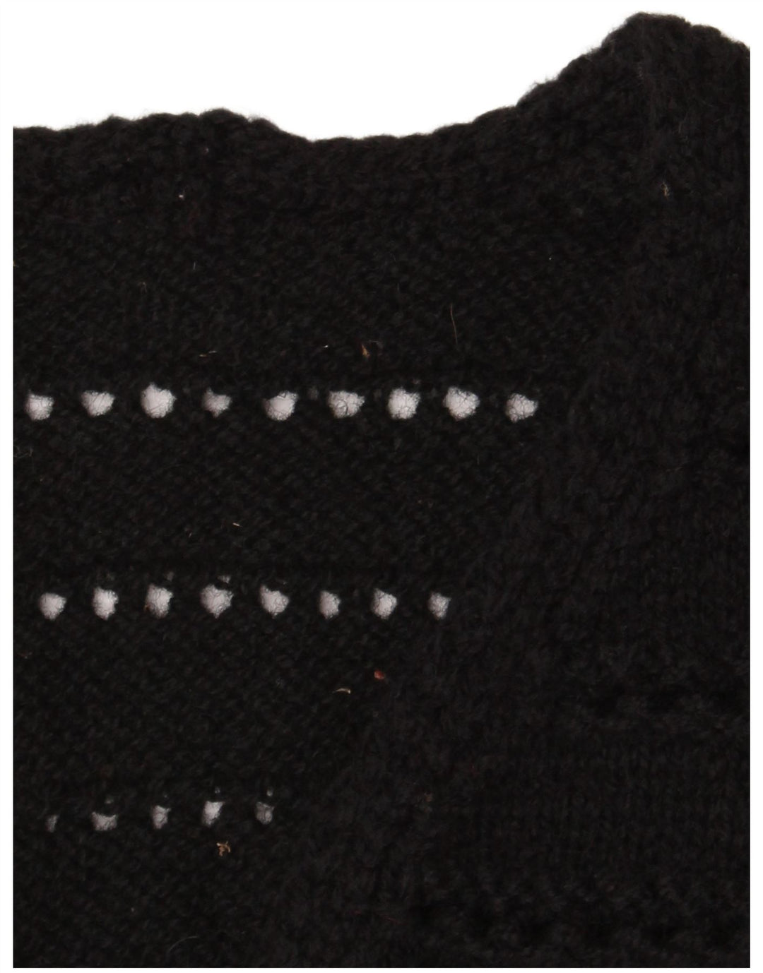 Sweter damski bez rękawów w stylu vintage, UK 12, średni czarny