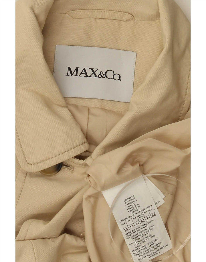 Max & Co. Płaszcz damski typu pea UK 14, duży, beżowy, bawełniany