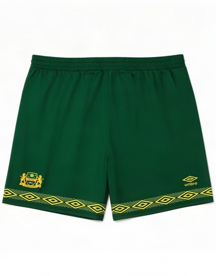 Męskie spodenki sportowe Umbro z grafiką, duże, zielone, geometryczne, poliester