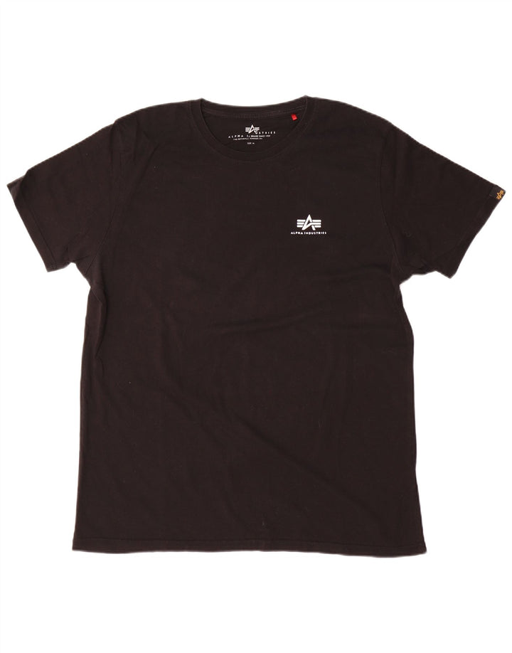 T-shirt męski Alpha Industries, top XL, czarna bawełna