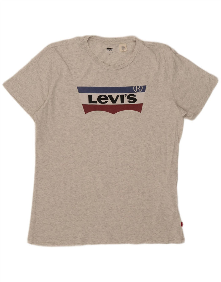 Męski T-shirt z grafiką Levi's, duży, szary, bawełniany