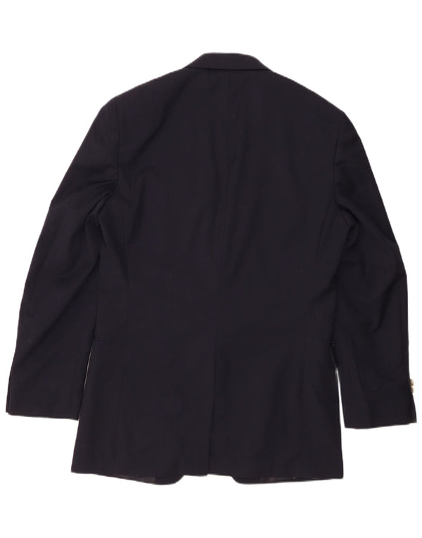 Męska marynarka Chaps Longline zapinana na 2 guziki UK 38 Średni granatowy wełniany