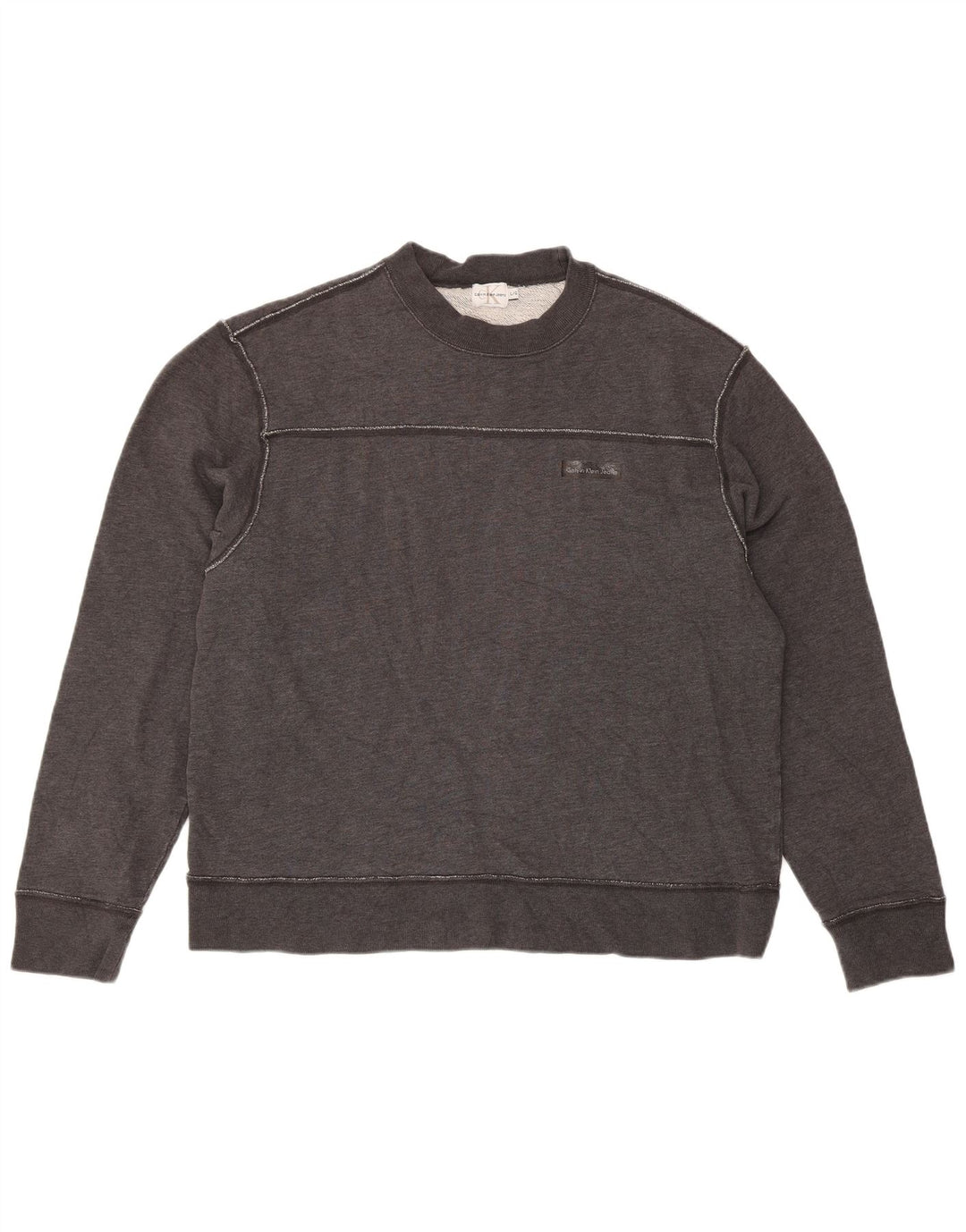 Męski sweter Calvin Klein o regularnym kroju, duży, szary