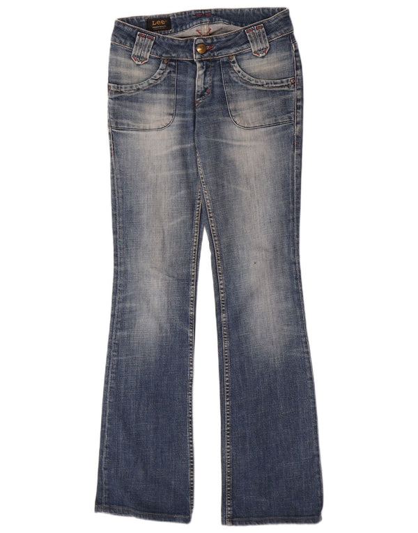 Damskie jeansy Leela Bootcut z niską talią W28 L32, niebieska bawełna