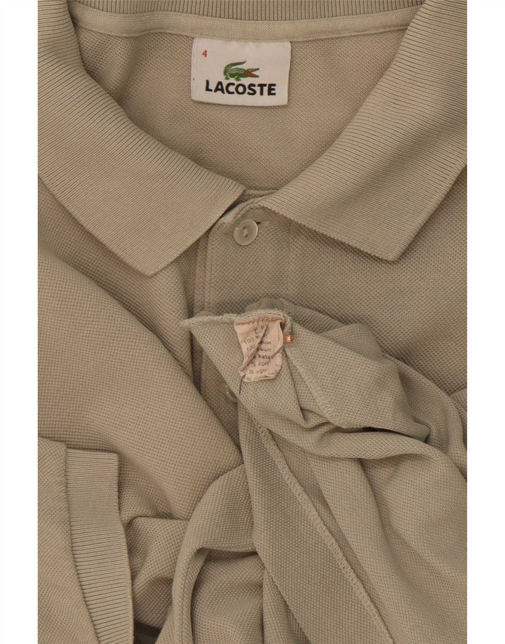 Męska koszulka polo Lacoste, rozmiar 4, średnia beżowa bawełna