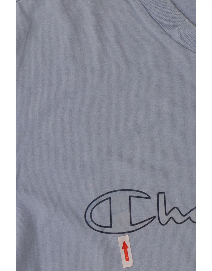 Męski T-shirt Champion z grafiką, duży, niebieski, bawełniany